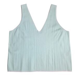 State of Day Ribbed Sweater Tank XXL Mint V Neck Sleeveless Knit NWT